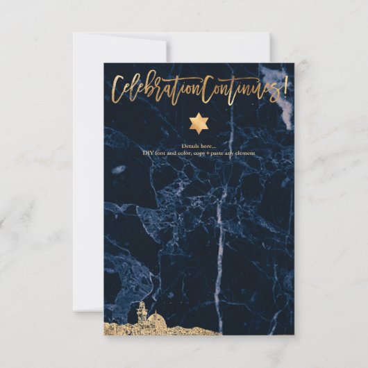 Jerasualem Midnight Blue Marble Mitzvah Empfang (Rückseite)