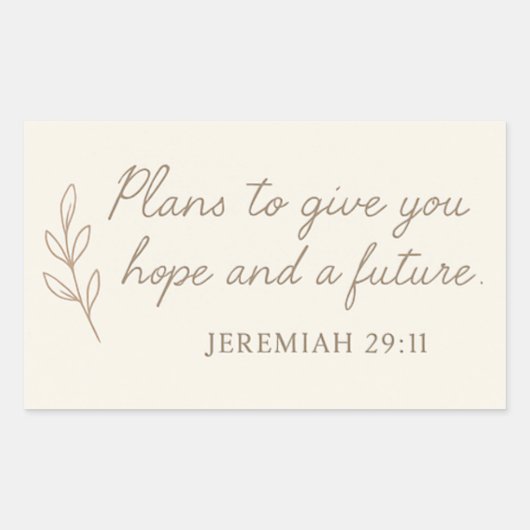 Jeremia 29:11 Aufkleber (Vorderseite)