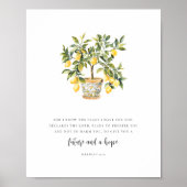 Jeremia 29:11 Moderne Aquarell-Limonenbaum Poster (Vorne)