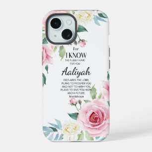 Jeremia 29:11 Rosa Pink Personalisieren iPhone 15 Hülle
