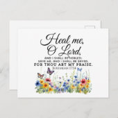 Jeremiah 17:14 Wildblumen zur Heilung der Bibel Postkarte (Vorne/Hinten)