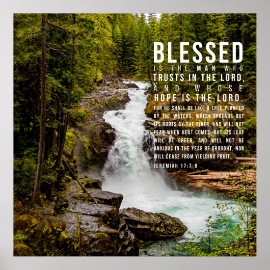 Jeremiah 17:7-8 Christliche Bibelschrift Natur Poster (Vorne)