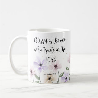 Jeremiah 17:7 Vertrauen in die Lord Scripture Flor Kaffeetasse