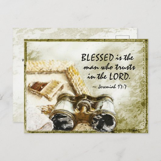 Jeremiah 17:7 Wunde the Man who trusts the Lord Postkarte (Vorne/Hinten)
