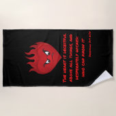 Jeremiah 17:9 KJV Bible Scripture Strandtuch (Vorderseite)