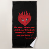 Jeremiah 17:9 KJV Bible Scripture Strandtuch (Vorderseite)