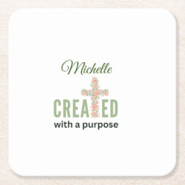 Jeremiah 1:5 mit einem Personalisierten Zweck ersc Rechteckiger Pappuntersetzer