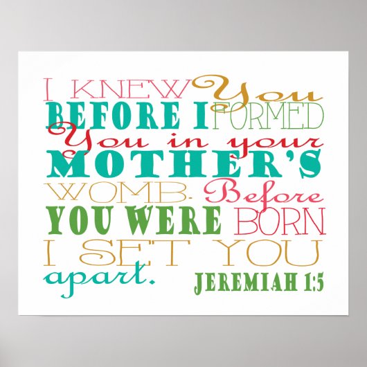Jeremiah 1:5 poster (Vorne)