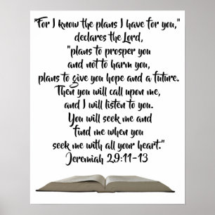 Jeremiah 29:11-13 Vertraue der Gottbibel Poster