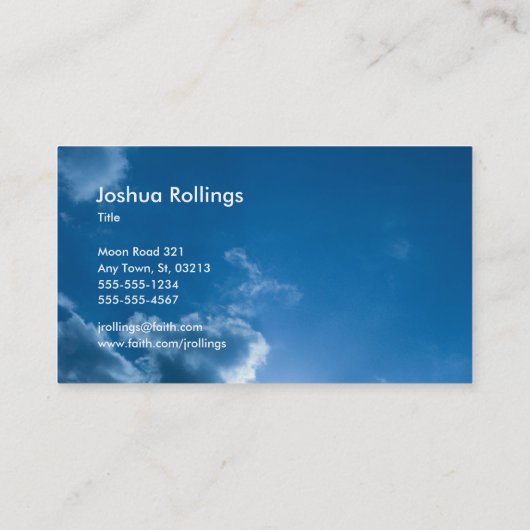 Jeremiah 29; 11-14 | Blau Christlich Visitenkarte (Rückseite)