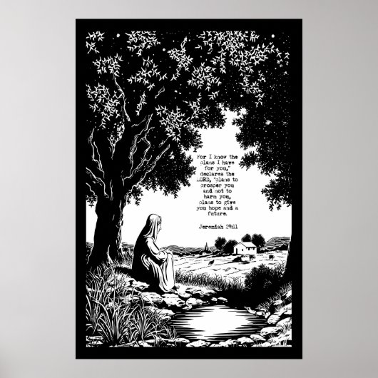 Jeremiah 29 11 Art Print Peaceful Scripture Poster (Vorne)