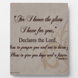 Jeremiah 29:11 Bibelgeschenk Fotoplatte