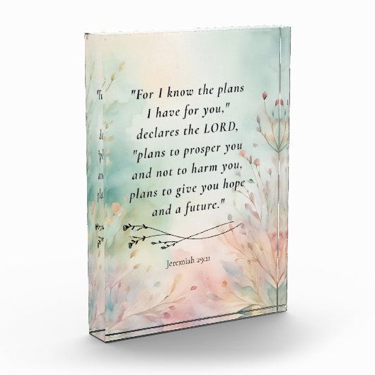 Jeremiah 29:11 Bibelverse-Bild Fotoblock (Links)