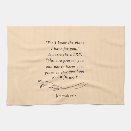 Jeremiah 29:11 Bibelverse-Bild Geschirrtuch (Horizontal)