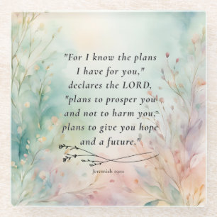 Jeremiah 29:11 Bibelverse-Bild Glasuntersetzer