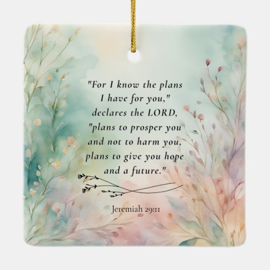 Jeremiah 29:11 Bibelverse-Bild Keramikornament (Rückseite)