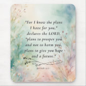 Jeremiah 29:11 Bibelverse-Bild Mousepad (Vorne)