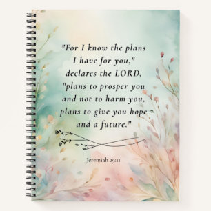 Jeremiah 29:11 Bibelverse-Bild Notizblock