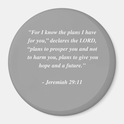 JEREMIAH 29:11 Bibelverse Magnet (Vorne)