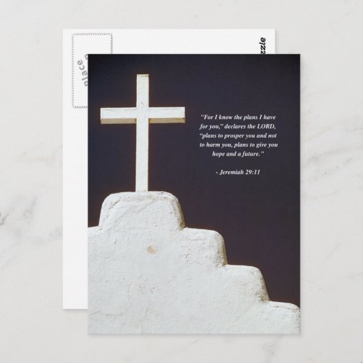 JEREMIAH 29:11 Bibelverse Postkarte (Vorne/Hinten)