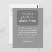 JEREMIAH 29:11 Bibelverse Postkarte (Vorne/Hinten)