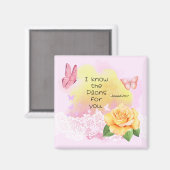 Jeremiah 29:11 Bibelverse Rosa Gelber Schmetterlin Magnet (Vorderseite/Rückseite)