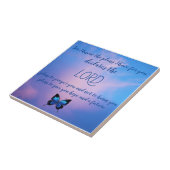 Jeremiah 29:11 Blue Butterfly Keramik Tile Fliese (Seite)