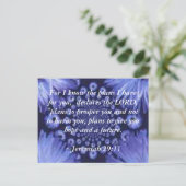 Jeremiah 29:11 Blue Daisy Post Card Postkarte (Stehend Vorderseite)