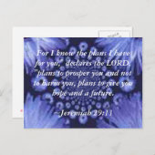 Jeremiah 29:11 Blue Daisy Post Card Postkarte (Vorne/Hinten)