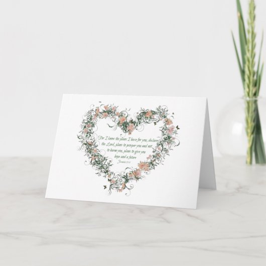 Jeremiah 29:11 Blume Herzkarte Karte (Vorderseite)