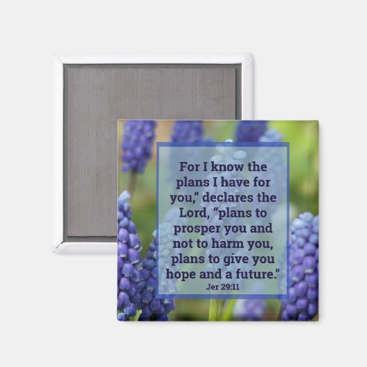 Jeremiah 29:11 Blumenmagnet Magnet (Vorderseite/Rückseite)