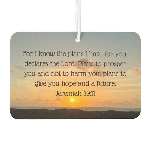 Jeremiah 29:11 Christlich Autolufterfrischer (Rückseite)
