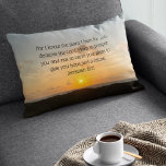 Jeremiah 29:11 Christlich Dekokissen<br><div class="desc">Denn ich kenne die Pläne, die ich für dich habe, erklärt der Herr. Pläne, Ihnen zu gedeihen und nicht Ihnen zu schaden, Pläne, Ihnen Hoffnung und eine Zukunft zu geben. Jeremiah 29:11 Bibelverse über ein schönes Ozean Sonnenaufgang Fotografie Geschenk. Dieses inspirierende Zitat-Kissen zeichnet sich durch ein anregendes biblisches Zitat aus...</div>