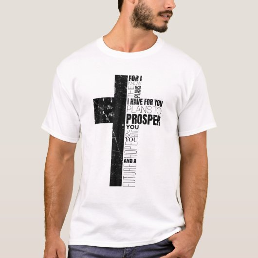 Jeremiah 29:11 Christliche Geschenke Verse Cross R T-Shirt (Vorderseite)