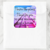 Jeremiah 29:11 Christliche Schrift-Aufkleber Quadratischer Aufkleber (Tasche)