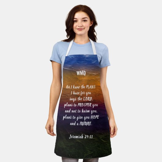 Jeremiah 29:11 | DA ICH DIE PLÄNE KENNE | Monogram Schürze (Getragen)