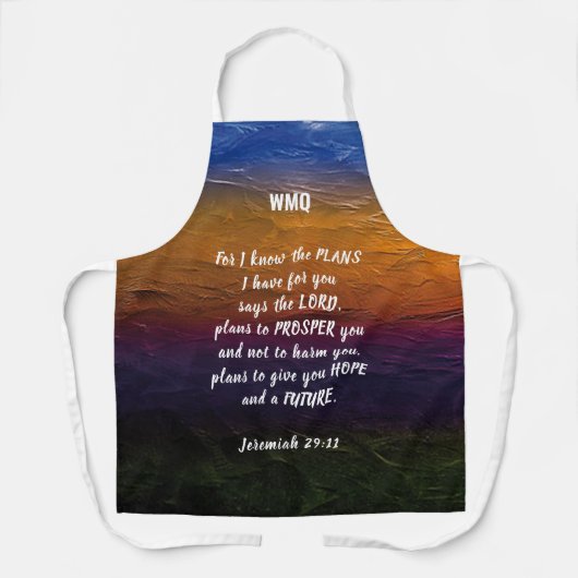 Jeremiah 29:11 | DA ICH DIE PLÄNE KENNE | Monogram Schürze (Vorderseite)