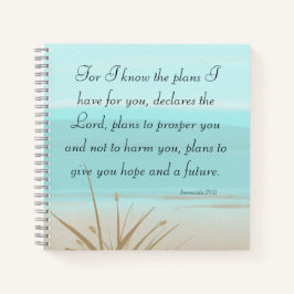 Jeremiah 29:11 - Denn ich kenne die Pläne Aqua Bea Notizblock