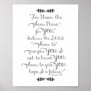 Jeremiah 29:11 Denn ich kenne die Pläne Bibel Ver Poster