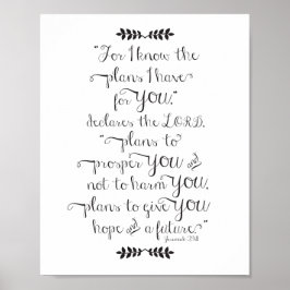 Jeremiah 29:11 Denn ich kenne die Pläne Bibelverse Poster