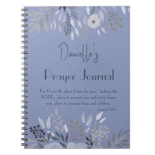 Jeremiah 29:11 Denn ich kenne die Pläne Blaues Geb Notizblock