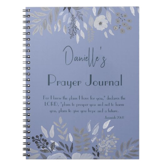 Jeremiah 29:11 Denn ich kenne die Pläne Blaues Geb Notizblock (Vorderseite)