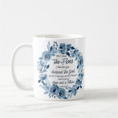 Jeremiah 29:11 Denn ich kenne die Pläne Blue Flora Kaffeetasse (Links)