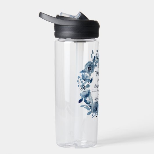 Jeremiah 29:11 Denn ich kenne die Pläne Blue Flora Trinkflasche (Rechts)