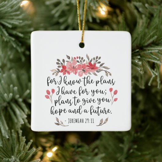 Jeremiah 29 11 - Denn ich kenne die Pläne - blumen Keramikornament (Baum)