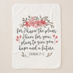 Jeremiah 29 11 - Denn ich kenne die Pläne - blumen Sherpadecke