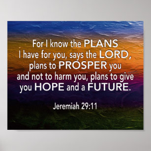 Jeremiah 29:11, DENN ICH KENNE DIE PLÄNE Christlic Poster