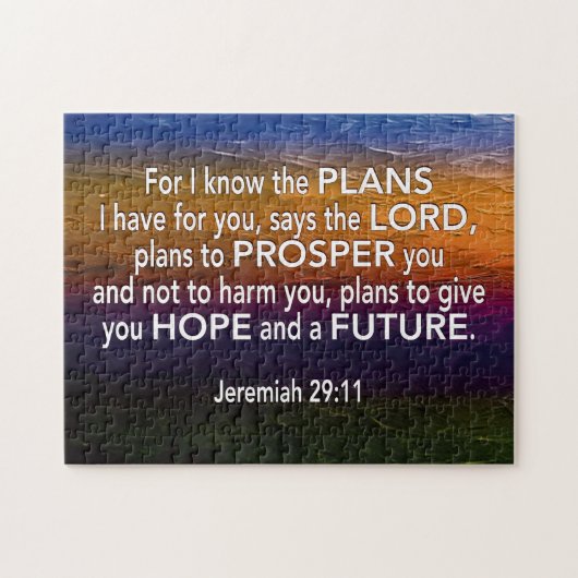 Jeremiah 29:11, DENN ICH KENNE DIE PLÄNE Christlic Puzzle (Horizontal)