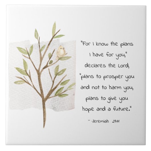 Jeremiah 29:11 Denn ich kenne die Pläne, die ich f Fliese (Vorderseite)
