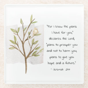 Jeremiah 29:11 Denn ich kenne die Pläne, die ich f Glasuntersetzer